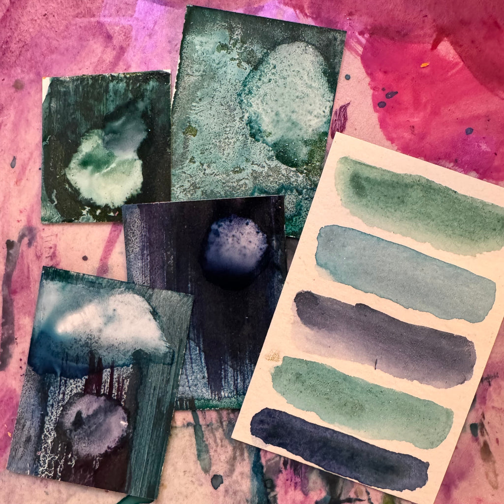 InkBlend Watermedia Swatch Sheets - Teal Thistle