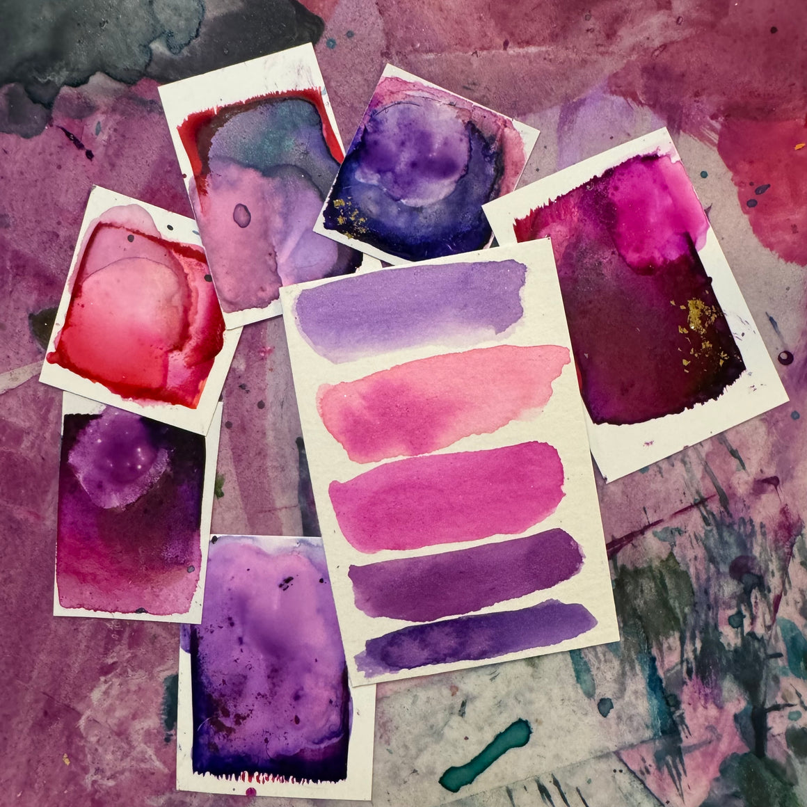 InkBlend Watermedia Swatch Sheets - Fuchsia Blossoms